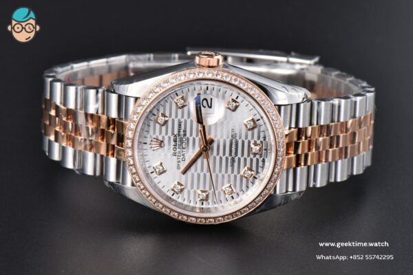 DateJust 36mm 126231 VSF RG/SS Diamond Silver Motif Dial Diamond Marker Jubilee Bracelet VS3235 - Image 15