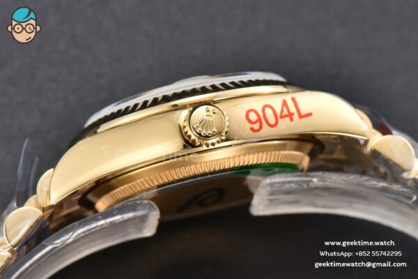 DateJust 31MM 904L YG GMF Fluted Bezel Green Flowers Dial President Bracelet A2824 - Image 16