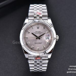 DateJust 41mm SS GMF Silver Dial Diamond Marker Fluted Bezel Jubilee Bracelet VR3235