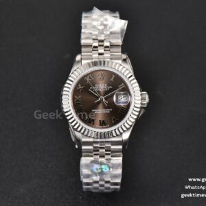 DateJust 28mm Ladies WF quadrante grigio indice Roma bracciale Jubilee A2236