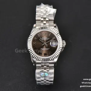 DateJust 28mm Ladies WF quadrante grigio indice Roma bracciale Jubilee A2236