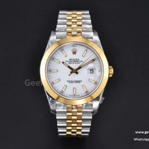 DateJust 41mm 126303 VSF YG/SS weißes Zifferblatt glatte Lünette Jubilee-Armband VS3235