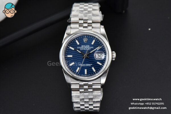 DateJust 36mm BPF Smooth Bezel Blue Motif Dial Jubilee Bracelet A2824 - Image 2