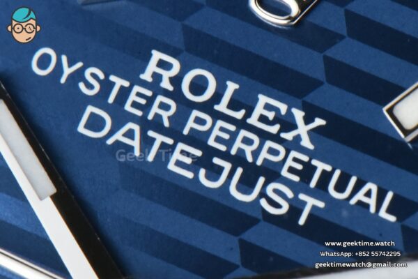 DateJust 36mm BPF Smooth Bezel Blue Motif Dial Jubilee Bracelet A2824 - Image 4