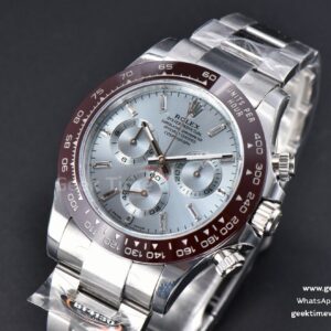 Daytona 116506 904L BTF Brown Ceramic Ice Blue Dial Diamond Marker SS Bracelet A4130