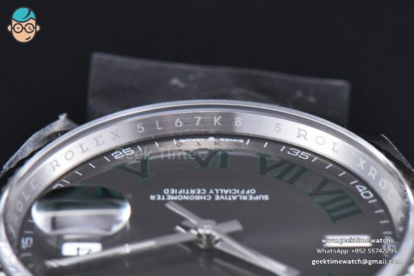 DateJust 36MM 126234 Clean CF Wimbledon Gray Dial Green Marker Jubilee Bracelet VR3235 - Image 7