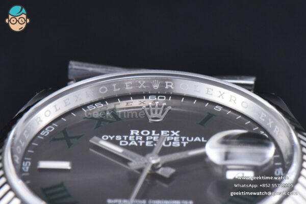 DateJust 36MM 126234 Clean CF Wimbledon Gray Dial Green Marker Jubilee Bracelet VR3235 - Image 8