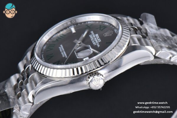 DateJust 36MM 126234 Clean CF Wimbledon Gray Dial Green Marker Jubilee Bracelet VR3235 - Image 9