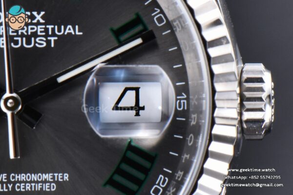 DateJust 36MM 126234 Clean CF Wimbledon Gray Dial Green Marker Jubilee Bracelet VR3235 - Image 12