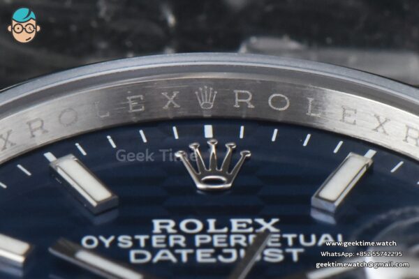 DateJust 36mm BPF Smooth Bezel Blue Motif Dial Jubilee Bracelet A2824 - Image 12