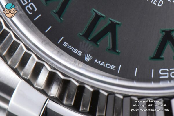 DateJust 36MM 126234 Clean CF Wimbledon Gray Dial Green Marker Jubilee Bracelet VR3235 - Image 13