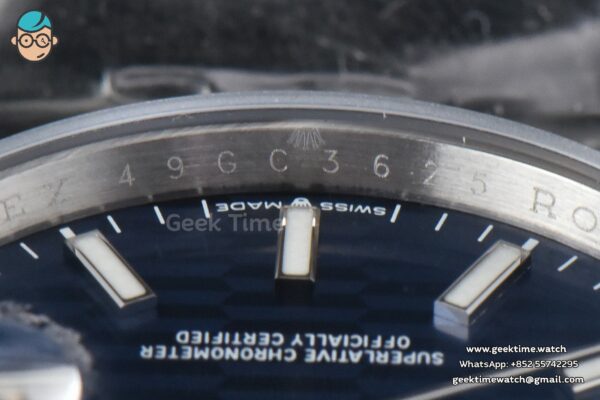DateJust 36mm BPF Smooth Bezel Blue Motif Dial Jubilee Bracelet A2824 - Image 13