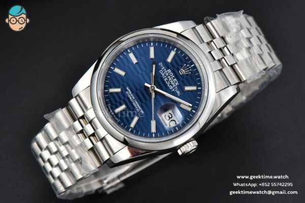 DateJust 36mm BPF Smooth Bezel Blue Motif Dial Jubilee Bracelet A2824 - Image 14