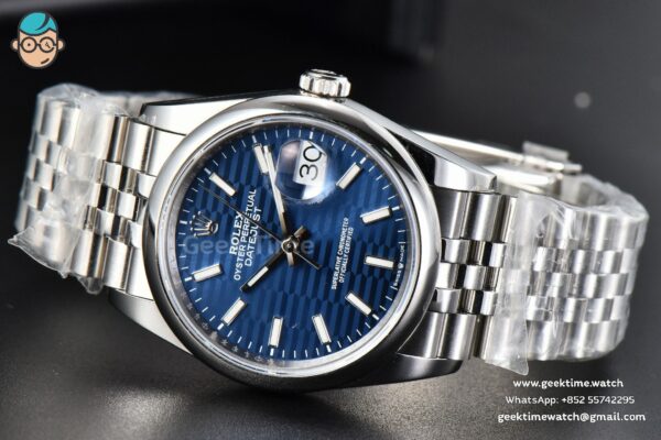DateJust 36mm BPF Smooth Bezel Blue Motif Dial Jubilee Bracelet A2824 - Image 15
