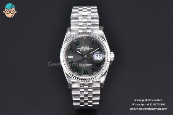 DateJust 36MM 904L VSF Wimbeldon Gray Dial Green Marker Jubilee VS3235 - Image 2