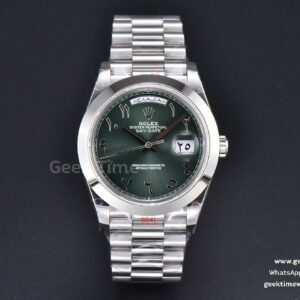 Day-Date 40mm 904L GMF Smooth Oliva Green Arabic Dial President Bracelet A2836