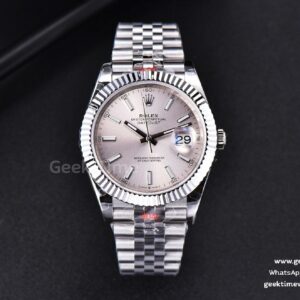DateJust 41mm SS GMF Silver Dial Lume Marker Fluted Bezel Jubilee Bracelet VR3235