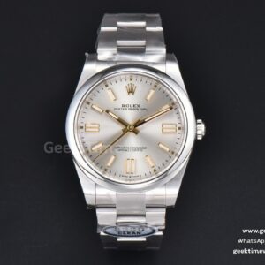 Oyster Perpetual 124300 41mm 904L Clean CF silberfarbenes Zifferblatt SS-Armband VR3230