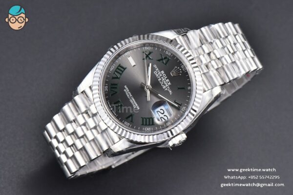 DateJust 36MM 904L VSF Wimbeldon Gray Dial Green Marker Jubilee VS3235 - Image 4