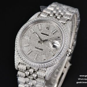 Datejust 41MM Full Diamond GMF Diamond Lume Dial Jubilee Bracelet A2824