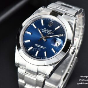 DateJust 41MM 126300 VSF Smooth Bezel Blue Dial Oyster Bracelet VS3235