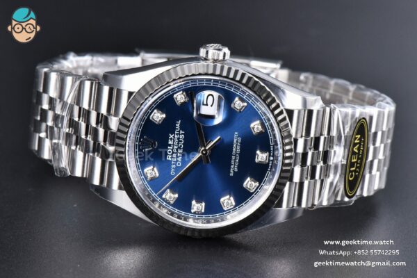 DateJust 36MM 126234 Clean CF Blue Dial Diamond Marker Jubilee Bracelet VR3235 - Image 4