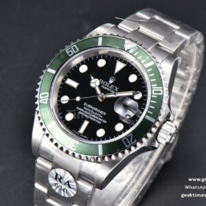 Submariner 16610 LV Green Bezel 904L 40MM RAF SS Bracelet SH3135 No Rehaut