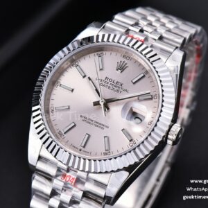 Datejust 41mm SS GMF Silver Dial Lume Marker Fluted Bezel Jubille Bracelet VR3235