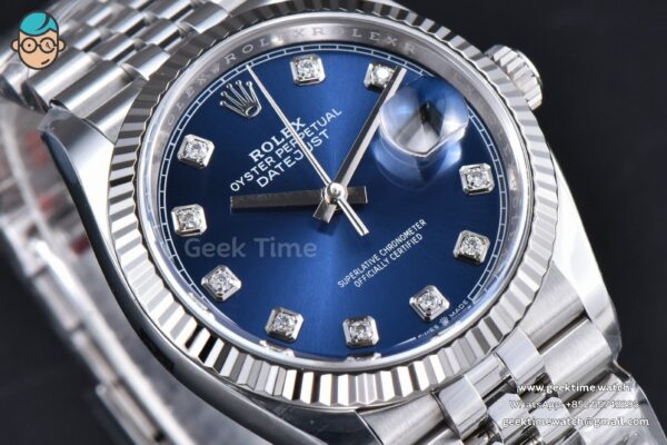 DateJust 36MM 126234 Clean CF Blue Dial Diamond Marker Jubilee Bracelet VR3235 - Image 5