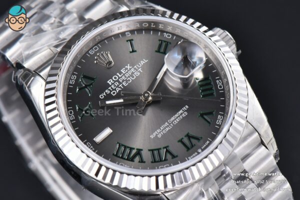 DateJust 36MM 904L VSF Wimbeldon Gray Dial Green Marker Jubilee VS3235 - Image 9
