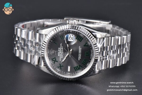 DateJust 36MM 904L VSF Wimbeldon Gray Dial Green Marker Jubilee VS3235 - Image 10