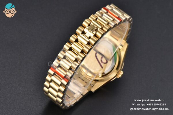 DateJust 31MM 904L YG GMF Fluted Bezel Green Flowers Dial President Bracelet A2824 - Image 35