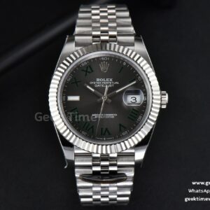 DateJust 41mm 126334 Clean CF Wimbledon Gray Dial Green Marker Jubilee Bracelet VR3235