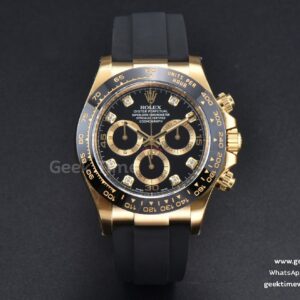 Daytona 116518 YG Clean CF Black Dial Diamond Marker Oysterflex Strap A4130
