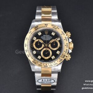 Daytona 116503 YG/SS Clean CF Black Dial Diamond Marker YG/SS Bracelet A4130