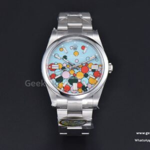 Oyster Perpetual 124300 41mm Clean CF 904L tiffanyblaues Celebration-Balloon-Zifferblatt SS-Armband VR3230