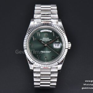 Day-Date 40mm 904L GMF Oliva Green Arabic Dial President Bracelet A2836