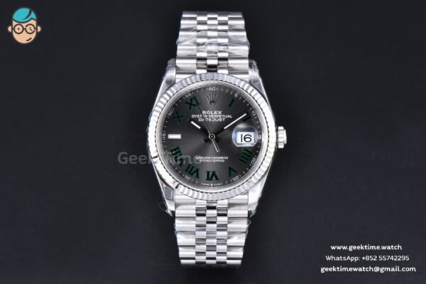 DateJust 36MM 126234 VSF Wimbledon Gray Dial Green Marker Jubilee Bracelet VS3235 - Image 2