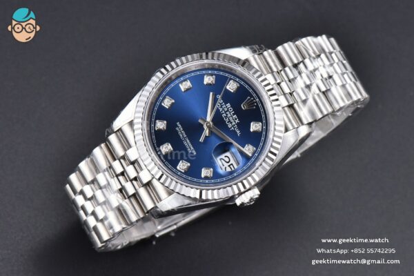 DateJust 36MM 904L VSF Blue Dial Diamond Marker Jubilee VS3235 - Image 4