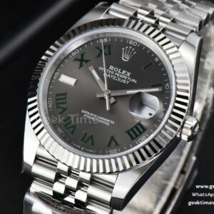 DateJust 41MM 126334 Clean CF Wimbledon Gray Dial Green Marker Jubilee Bracelet VR3235