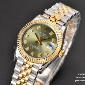 DateJust 31MM Ladies 904L YG/SS WF Green Dial Diamond Marker Jubilee Bracelet A2671