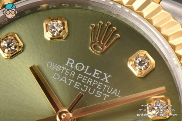 DateJust 31MM Ladies 904L YG/SS WF Green Dial Diamond Marker Jubilee Bracelet A2671 - Image 4