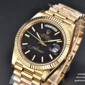 DayDate 40MM YG GMF Black Dial Lume Marker President Bracelet A3235
