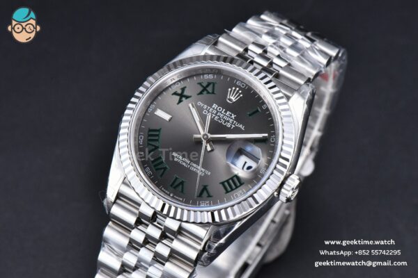 DateJust 36MM 126234 VSF Wimbledon Gray Dial Green Marker Jubilee Bracelet VS3235