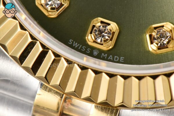 DateJust 31MM Ladies 904L YG/SS WF Green Dial Diamond Marker Jubilee Bracelet A2671 - Image 8