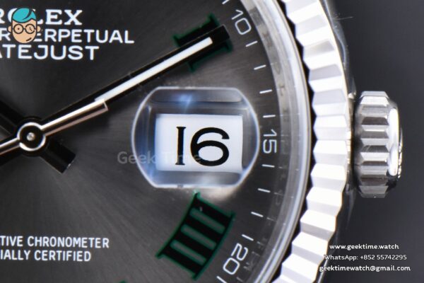DateJust 36MM 126234 VSF Wimbledon Gray Dial Green Marker Jubilee Bracelet VS3235 - Image 9