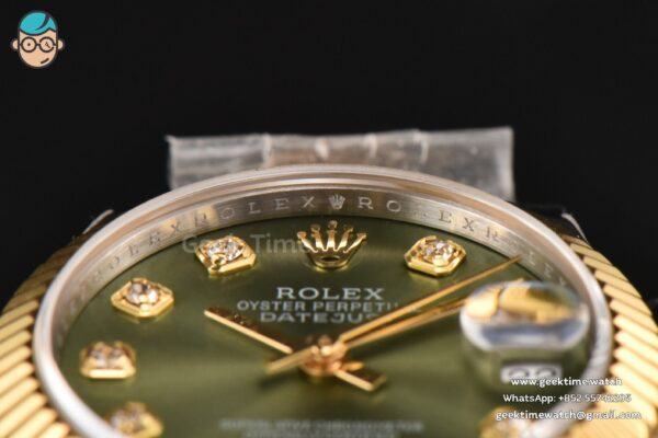 DateJust 31MM Ladies 904L YG/SS WF Green Dial Diamond Marker Jubilee Bracelet A2671 - Image 12