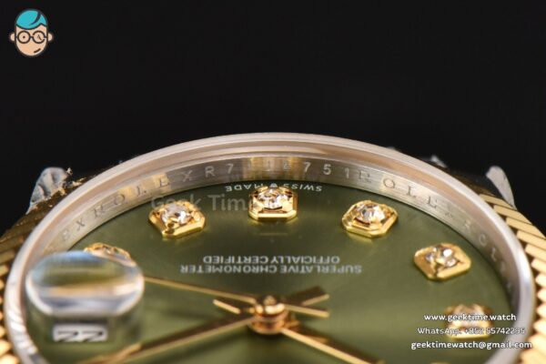 DateJust 31MM Ladies 904L YG/SS WF Green Dial Diamond Marker Jubilee Bracelet A2671 - Image 13