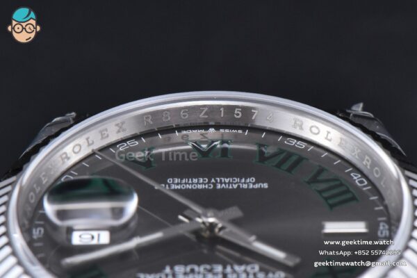 DateJust 36MM 126234 VSF Wimbledon Gray Dial Green Marker Jubilee Bracelet VS3235 - Image 13