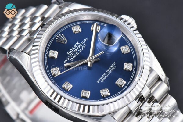 DateJust 36MM 126234 904L VSF Blue Dial Diamond Marker Jubilee Bracelet VS3235 - Image 14